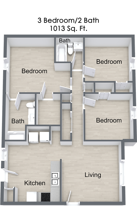 3 Bedroom Floor Plan